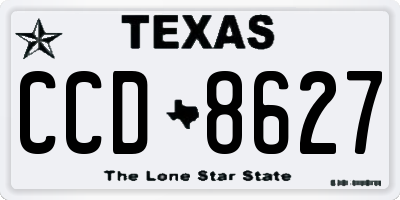 TX license plate CCD8627