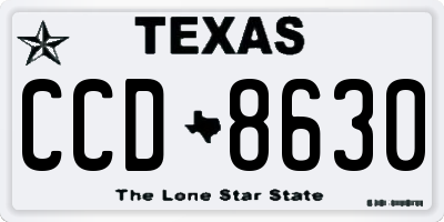 TX license plate CCD8630