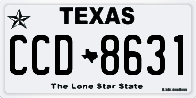 TX license plate CCD8631