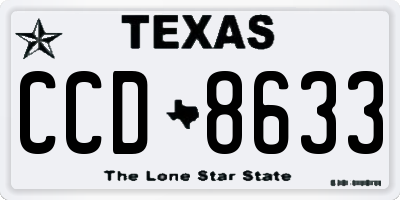 TX license plate CCD8633