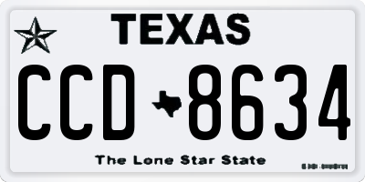 TX license plate CCD8634