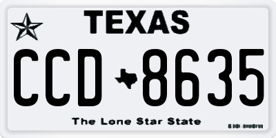 TX license plate CCD8635