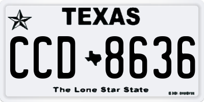 TX license plate CCD8636