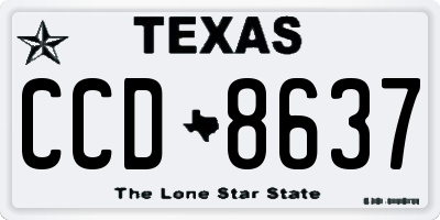 TX license plate CCD8637