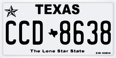 TX license plate CCD8638