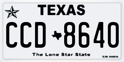 TX license plate CCD8640