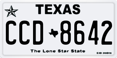 TX license plate CCD8642