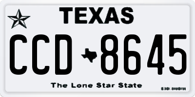 TX license plate CCD8645