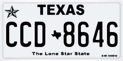 TX license plate CCD8646