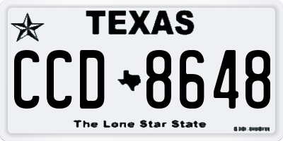 TX license plate CCD8648