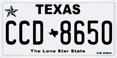 TX license plate CCD8650