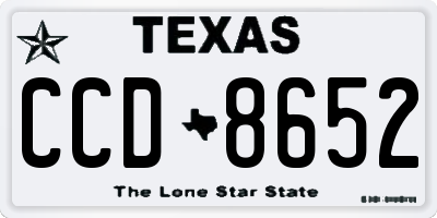 TX license plate CCD8652