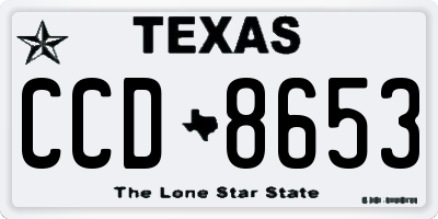 TX license plate CCD8653