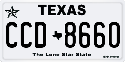 TX license plate CCD8660