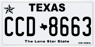 TX license plate CCD8663
