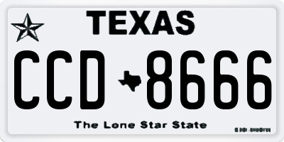 TX license plate CCD8666