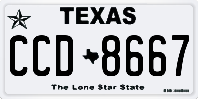 TX license plate CCD8667