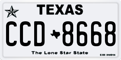 TX license plate CCD8668