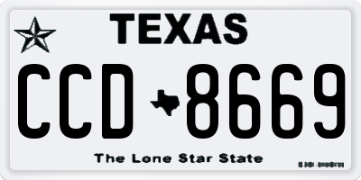 TX license plate CCD8669