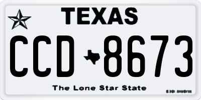 TX license plate CCD8673
