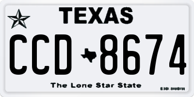 TX license plate CCD8674
