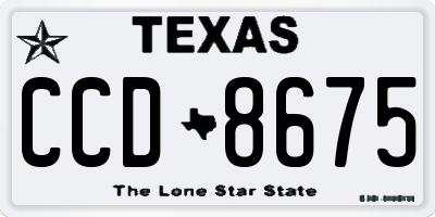 TX license plate CCD8675