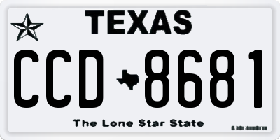 TX license plate CCD8681