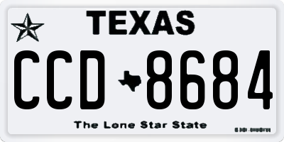 TX license plate CCD8684