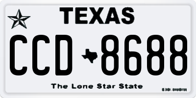 TX license plate CCD8688