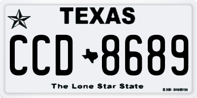 TX license plate CCD8689