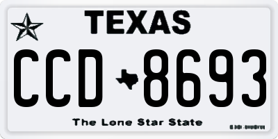 TX license plate CCD8693