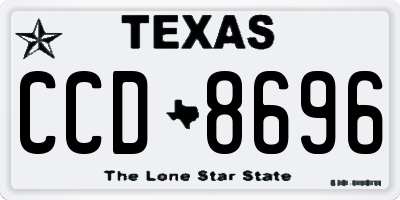 TX license plate CCD8696