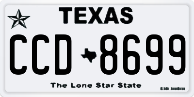 TX license plate CCD8699
