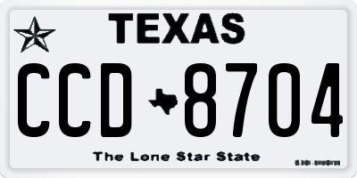 TX license plate CCD8704