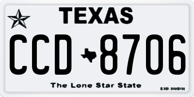 TX license plate CCD8706