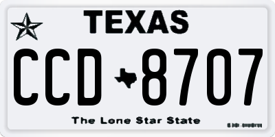 TX license plate CCD8707