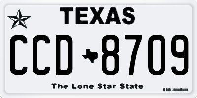 TX license plate CCD8709