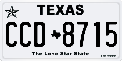 TX license plate CCD8715