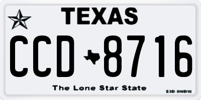 TX license plate CCD8716