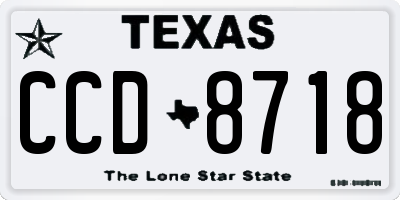 TX license plate CCD8718