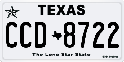 TX license plate CCD8722