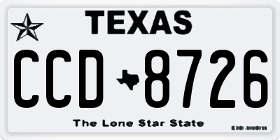 TX license plate CCD8726