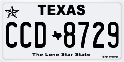 TX license plate CCD8729