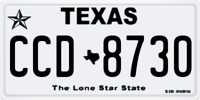 TX license plate CCD8730