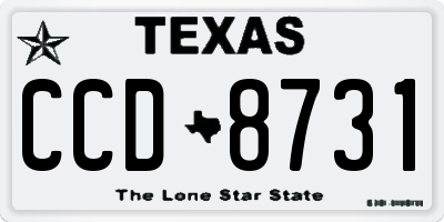 TX license plate CCD8731