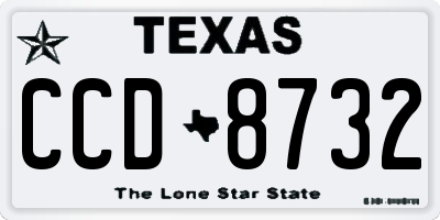 TX license plate CCD8732