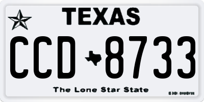 TX license plate CCD8733