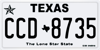 TX license plate CCD8735