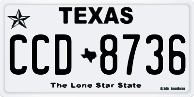 TX license plate CCD8736