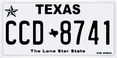 TX license plate CCD8741